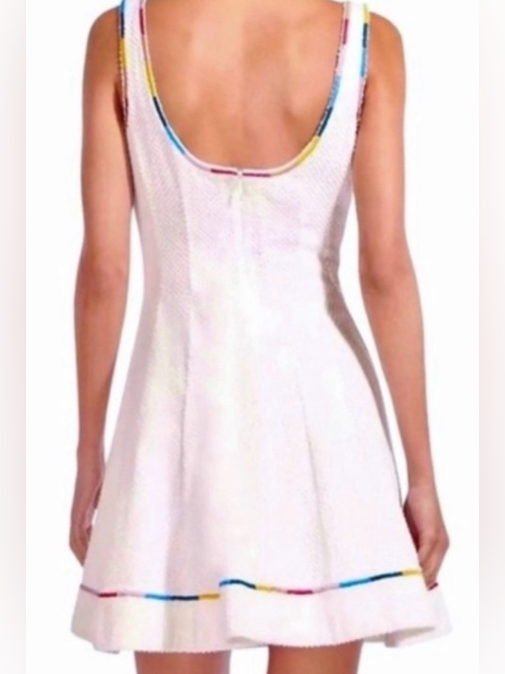 STAUD Wells Embroidered White Minidress with Multicolor Trim | 6 | NWT - Picture 4 of 14